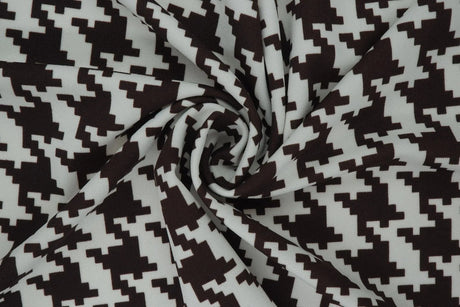 Techno Crepe Knit Fabric Houndstooth Print, Stretchy & Structured 58/60" Wide