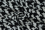 Techno Crepe Knit Fabric Houndstooth Print, Stretchy & Structured 58/60" Wide