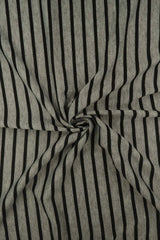 1 Yard French Terry Stripe Print Knit Fabric, 58/60'' Wide Poly Rayon Spandex Blend