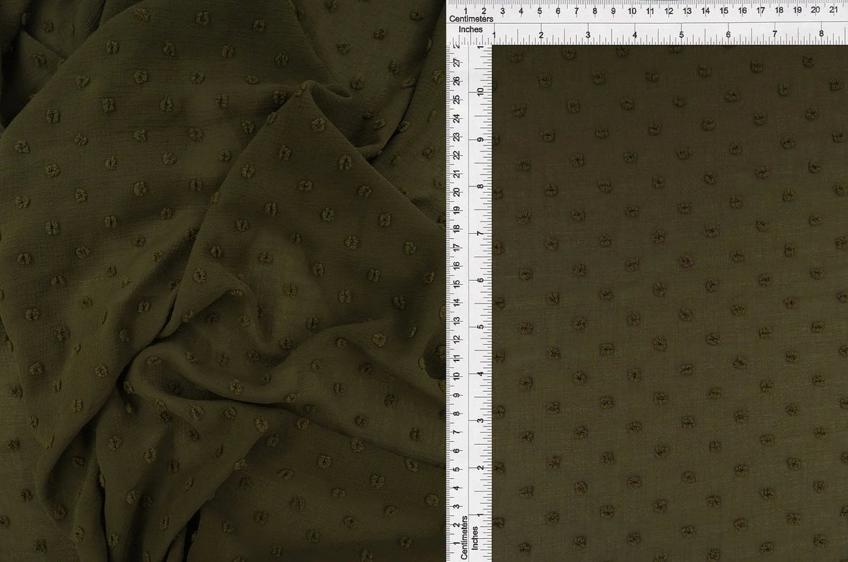 Waffle Swiss Dot Chiffon Fabric 100% Polyester 59/60? Wide