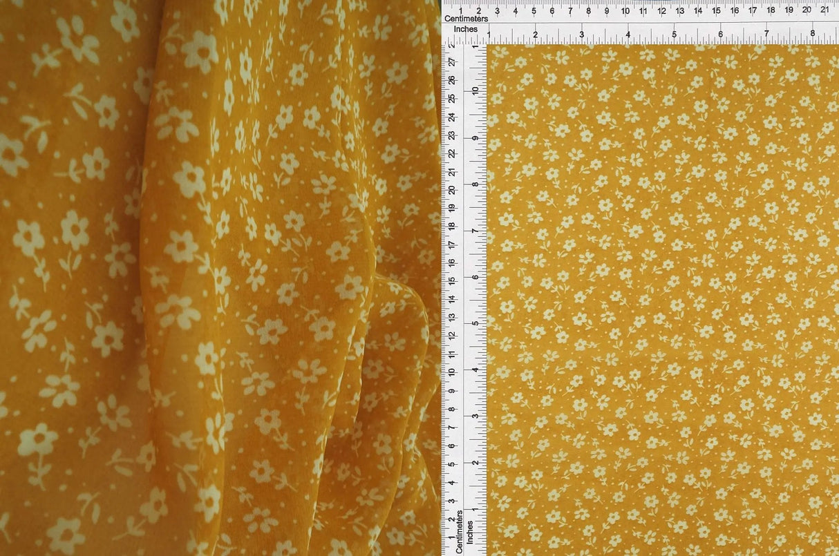 Ditsy Floral Hi Multi Chiffon Fabric Lightweight 100% Polyester Semi Sheer 70 GSM, 57/58" Wide