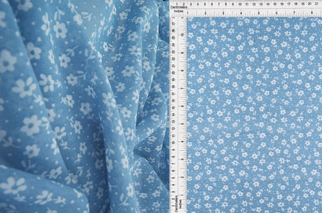 Ditsy Floral Hi Multi Chiffon Fabric Lightweight 100% Polyester Semi Sheer 70 GSM, 57/58" Wide