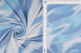 1 Yard Polyester Spandex Yummy Rib Knit Fabric Abstract Marble Print Soft Stretch 58/60" Width