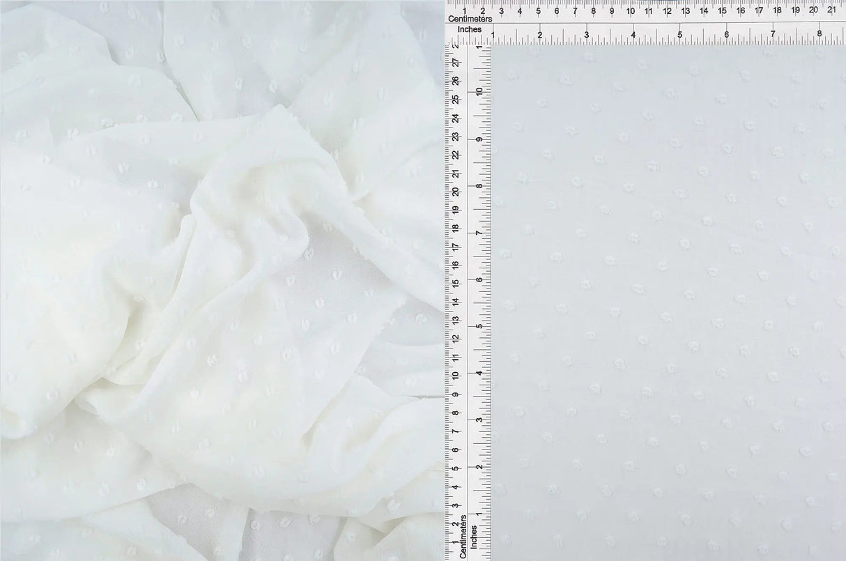 Waffle Swiss Dot Chiffon Fabric 100% Polyester 59/60'' Wide