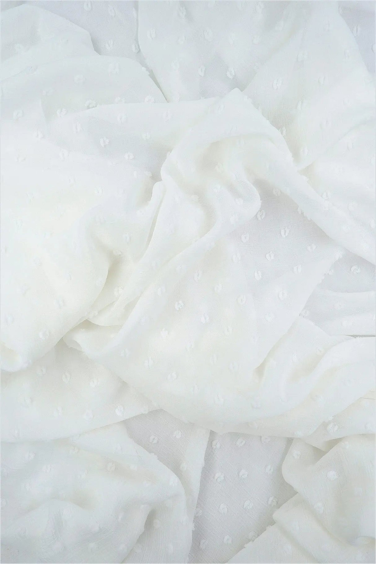 Waffle Swiss Dot Chiffon Fabric 100% Polyester 59/60'' Wide