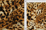 4x2 Yummy Rib Animal Leopard Print Knit Fabric, Soft Stretch Polyester Spandex 58/60” Wide