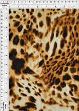 1 Yard Yummy Rib Animal Leopard Print Fabric 170 GSM Polyester Spandex Blend 58/60" Width