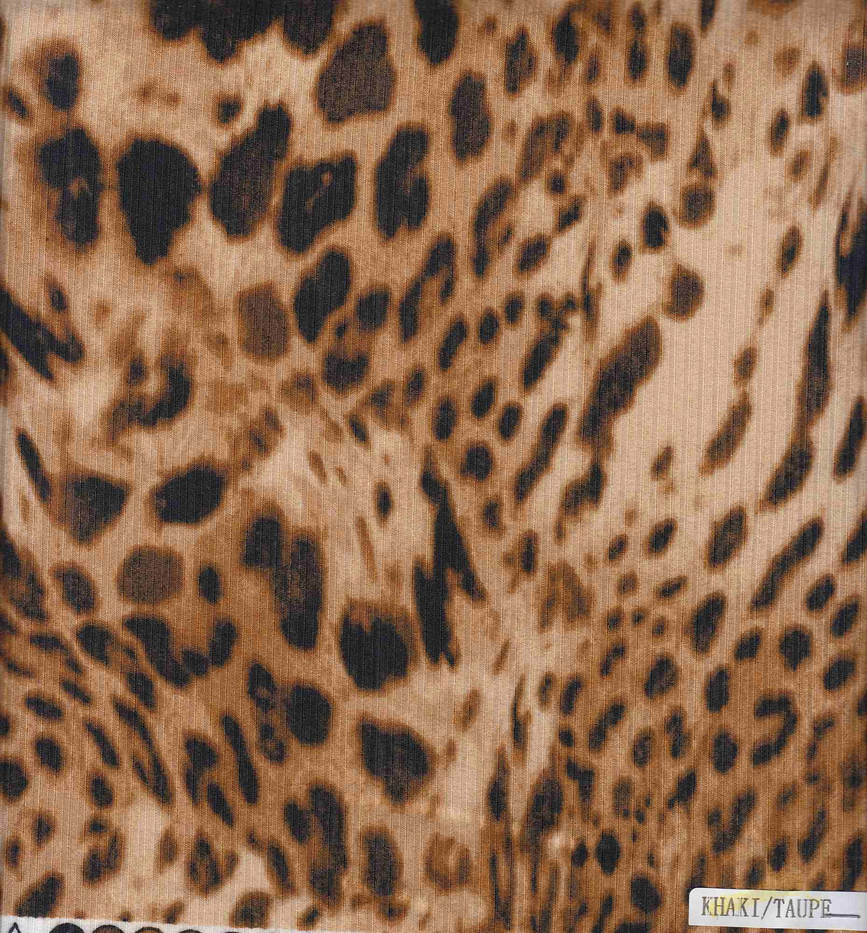 4x2 Yummy Rib Animal Leopard Print Knit Fabric, Soft Stretch Polyester Spandex 58/60” Wide