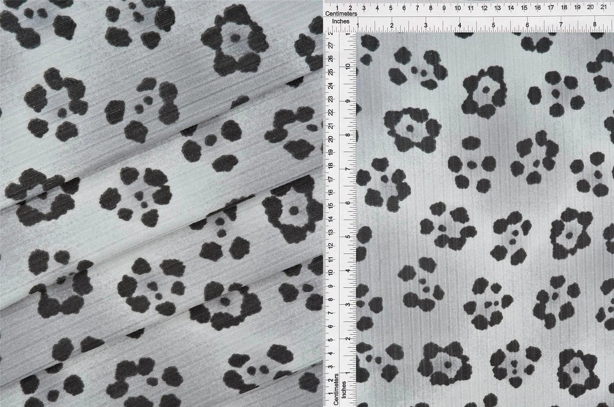 1 Yard Leopard Animal 8X3 Yummy Rib Knit Fabric Soft Stretch 58/60" Wide