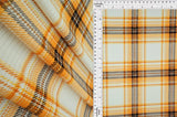 1 Yard Ivory Mustard Plaid 4X2 Yummy Rib Knit Fabric Soft Stretch 58/60 Inches Wide