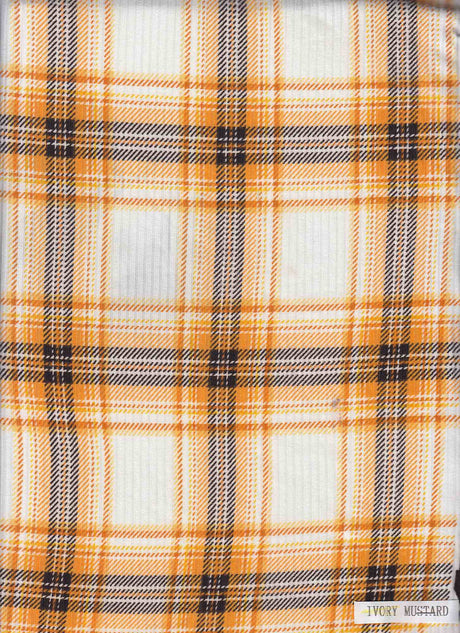 4x2 Yummy Rib Plaid Knit Fabric Soft Stretch Material, 58/60" Wide