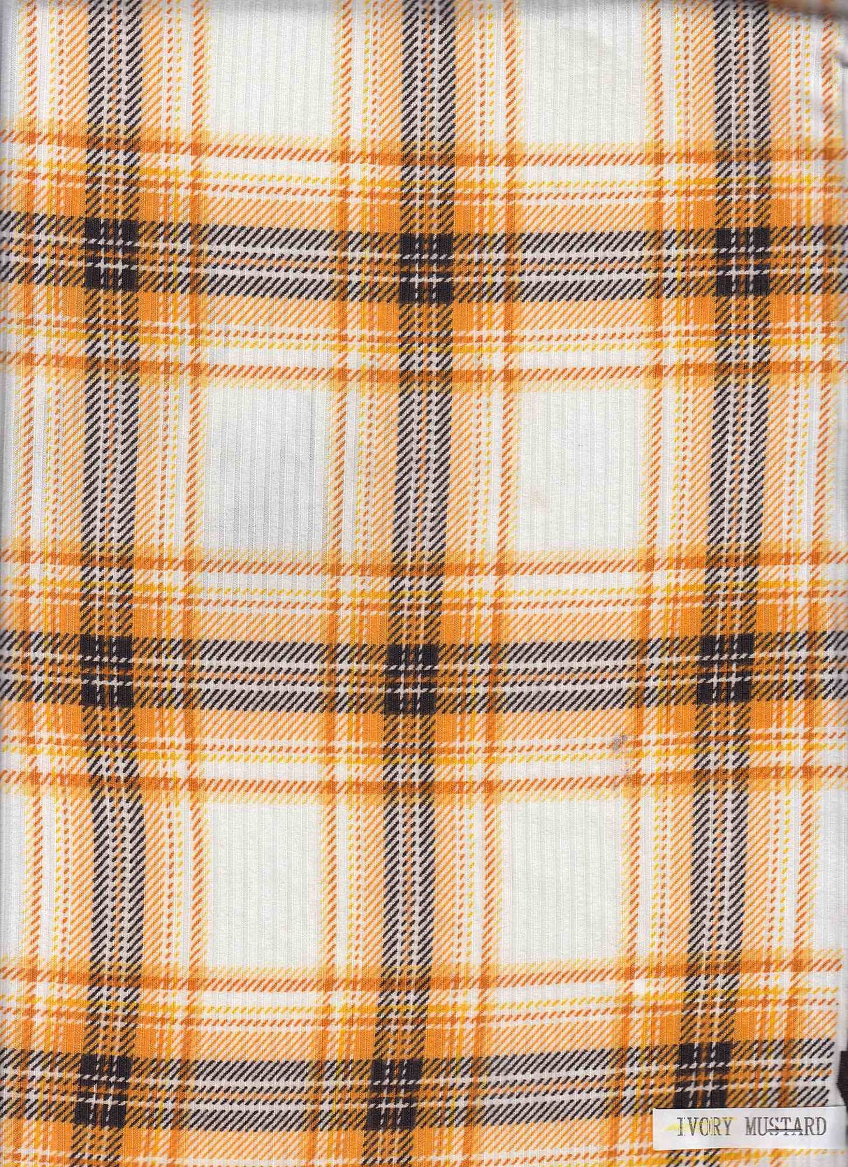Soft 4×2 Rib Knit Plaid Fabric, 87% Polyester, 58/60'' Width Stretchy Apparel Material