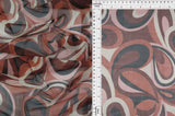 1 Yard Polyester Spandex Mesh Fabric Retro Paisley Geo Print Soft Sheer 58/60" Width