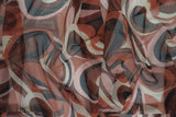 1 Yard Polyester Spandex Mesh Fabric Retro Paisley Geo Print Soft Sheer 58/60" Width