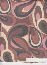 1 Yard Retro Paisley Geo Mesh Print Fabric Stretch Lightweight 58/60 Inches Wide