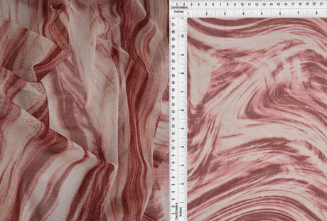 1 Yard Polyester Spandex 80 GSM Mesh Fabric Marble Print Lightweight Stretch Soft 54" Width