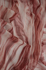 1 Yard Rose Mauve Mesh Marble Print Fabric Lightweight Stretch 54 Inches Wide