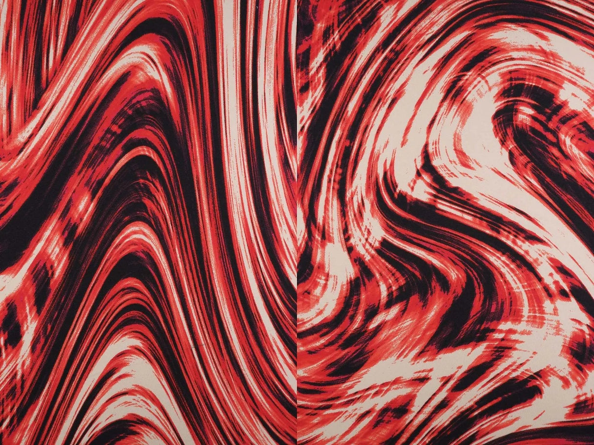 DTY Marble Print Fabric Polyester Spandex Stretch Knit Brushed 58/60 Inches