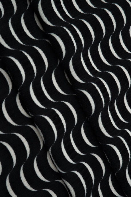 4x2 Yummy Rib Abstract Print Knit Soft & Lightweight Stretch Fabric, 58/60" Wide