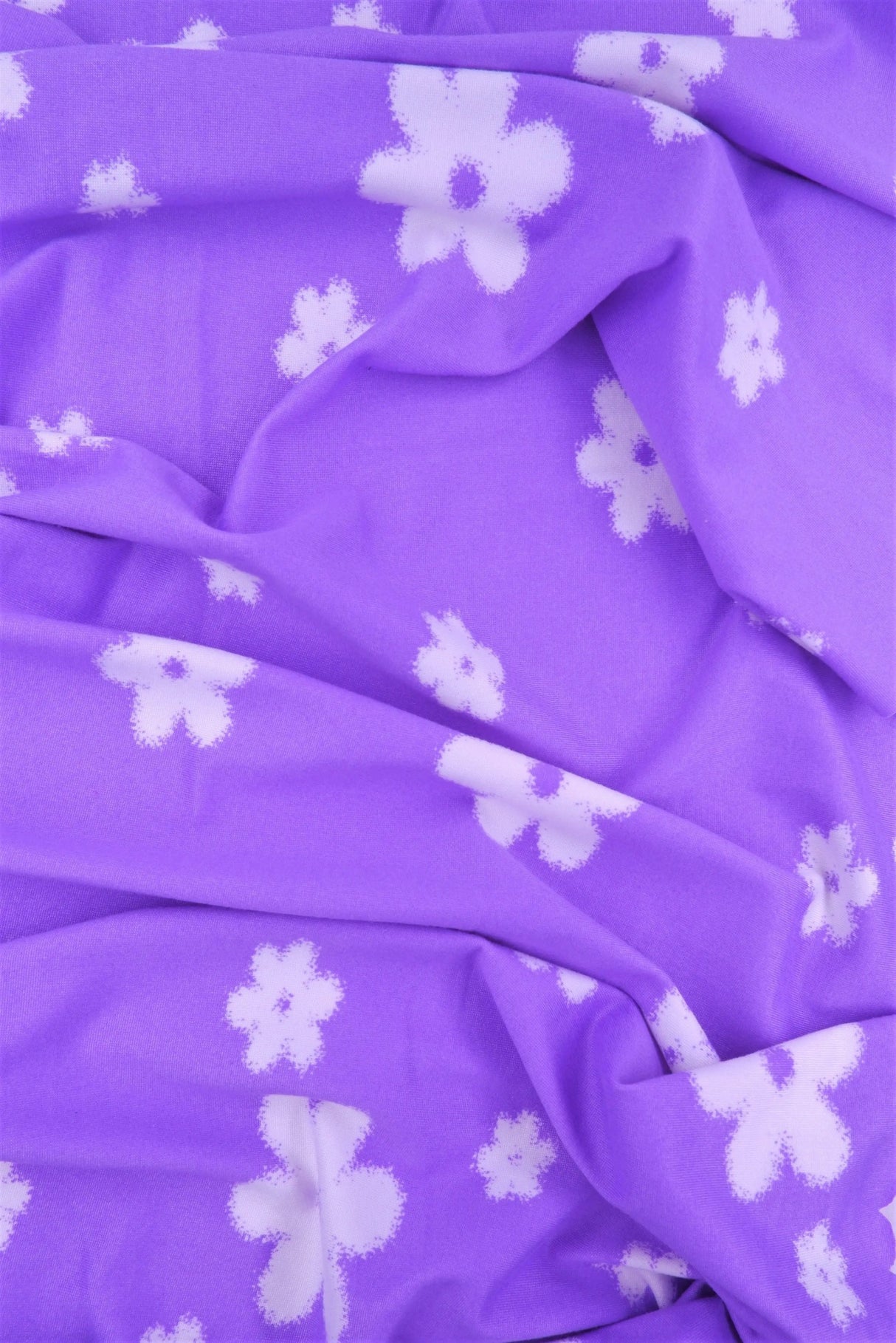 DTY Brushed Floral Knit Fabric, Soft Stretch Flower Print 58/60" Wide