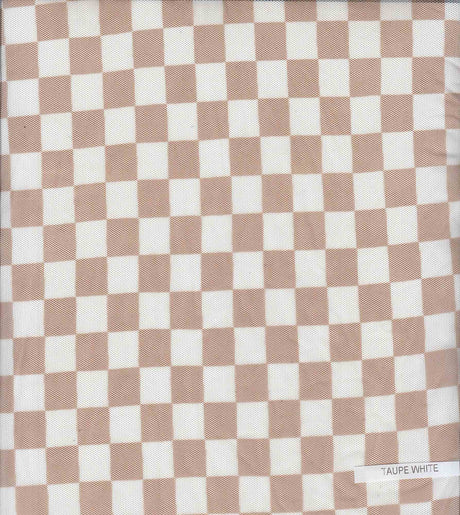 1 Yard Polyester Spandex Mesh Fabric Checkered Geometric Print Lightweight Stretch 54" Width
