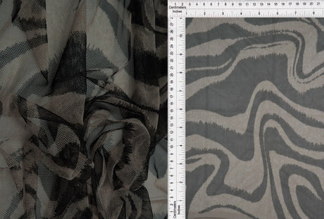 1 Yard Polyester Spandex 80 GSM Mesh Fabric Geometric Print Lightweight Stretch Soft 54" Width