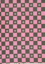 1 Yard Polyester Spandex 80 GSM Mesh Fabric Flower Checker Print Lightweight Soft Stretch 54" Width