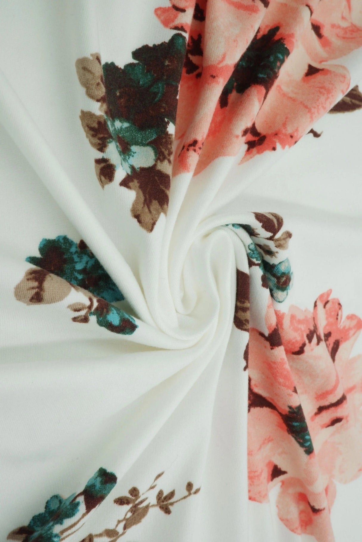 Brushed DTY Big Floral Print Fabric Soft Stretch Knit 58/60" Wide