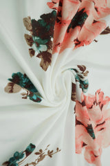Brushed DTY Big Floral Print Fabric Soft Stretch Knit 58/60" Wide