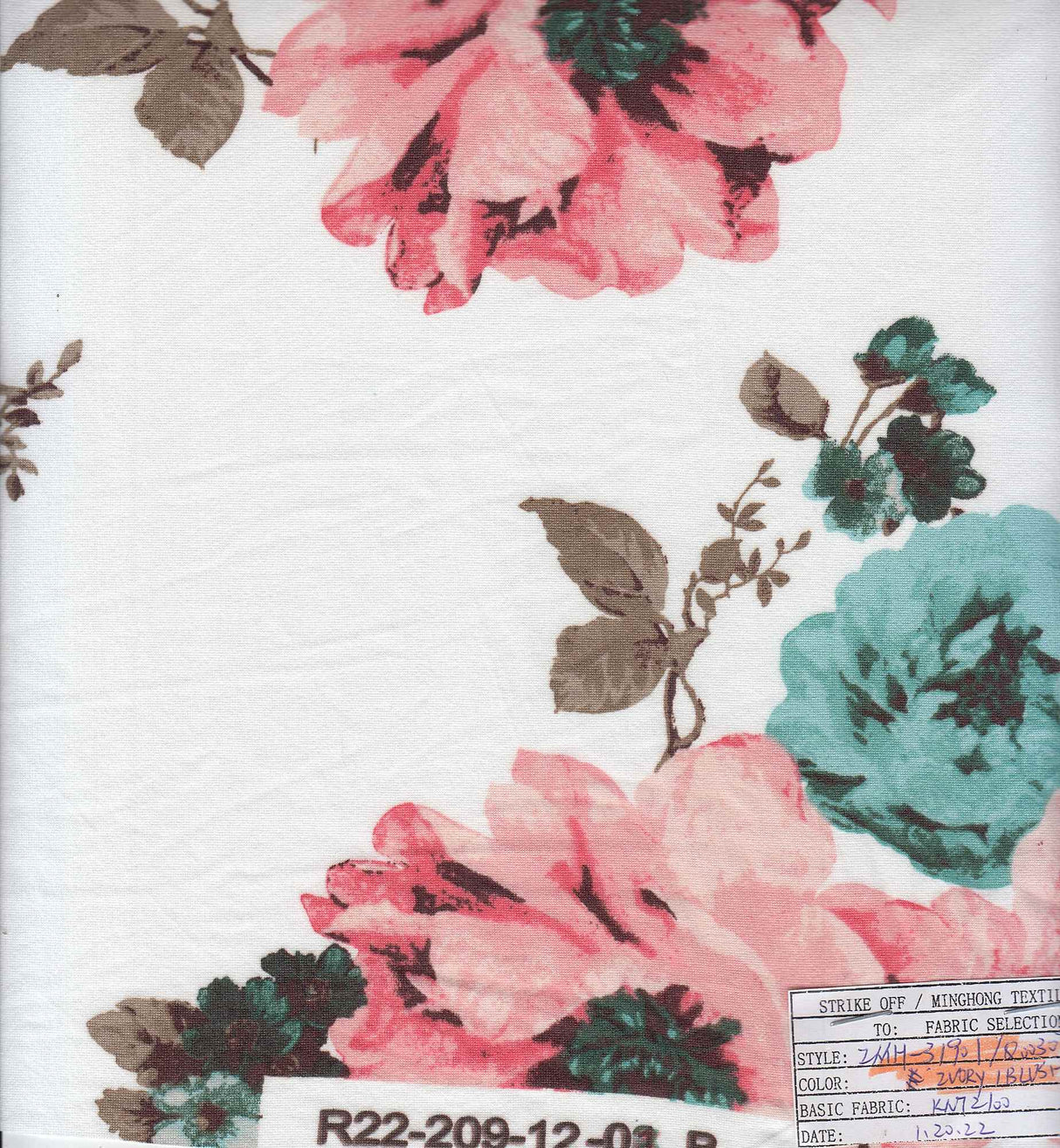 Brushed DTY Big Floral Print Fabric Soft Stretch Knit 58/60" Wide