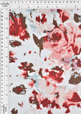 DTY Brushed Floral Knit Fabric, Lightweight Stretch Flower Print 58/60" Wide