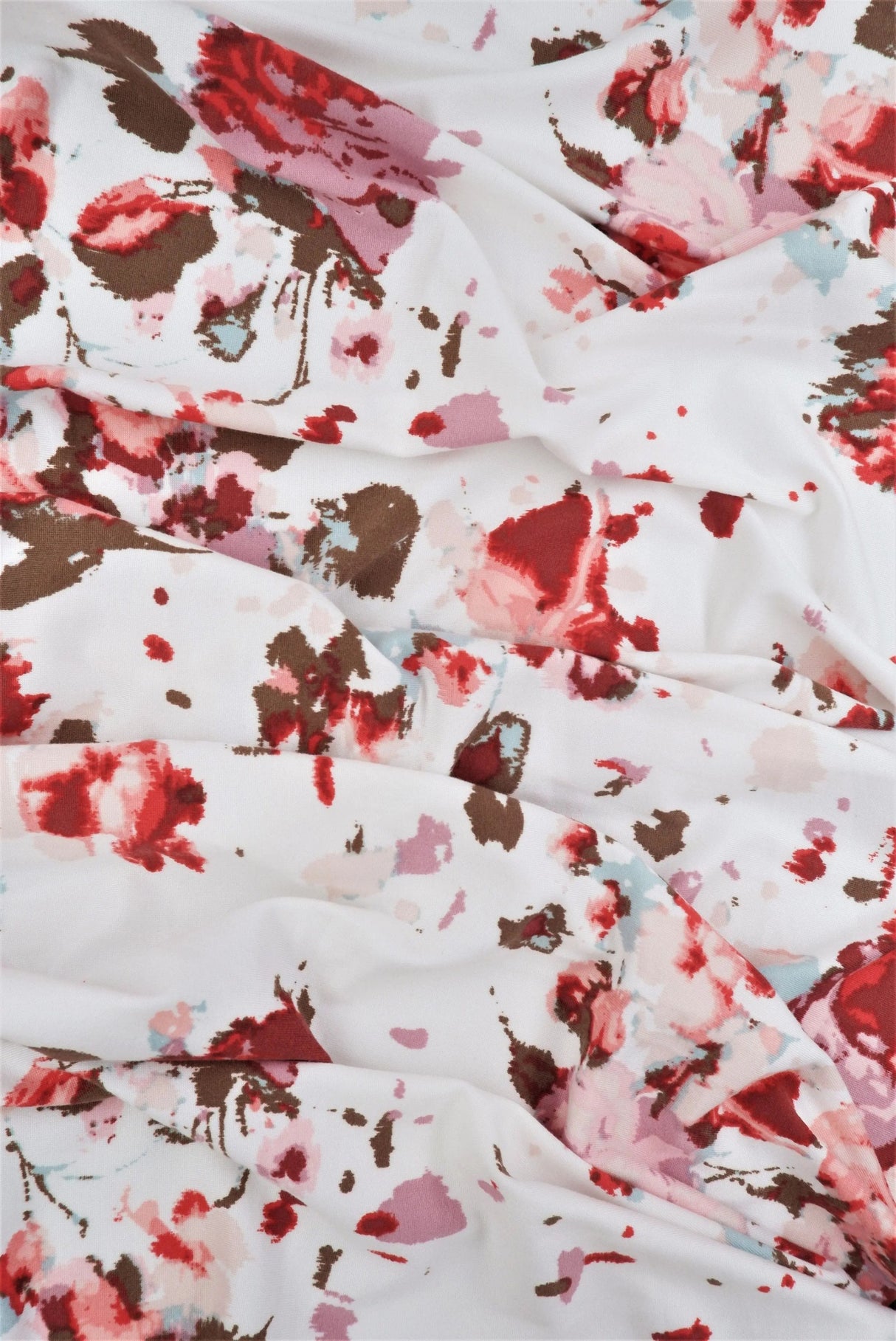 Flower Floral DTY Brushed Knit Fabric 1 Yard Soft Stretch Smooth Drape 58" Wide