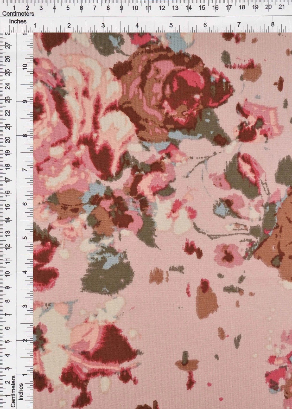 DTY Brushed Floral Knit Fabric, Lightweight Stretch Flower Print 58/60" Wide