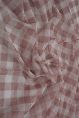 1 Yard Polyester Spandex 80 GSM Mesh Fabric Plaid Gingham Checkered Print Lightweight 54" Width