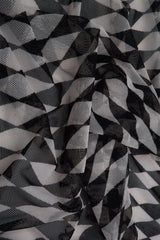 1 Yard Retro Geo Mesh Fabric Lightweight Stretch 54 Inches Wide