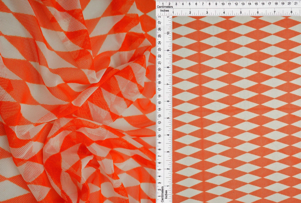 1 Yard Retro Geo Mesh Fabric Lightweight Stretch 54 Inches Wide