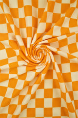 1 Yard Checkered Geo Print DTY Brushed Knit Fabric Soft Stretch Polyester Spandex 58/60 Inches Wide