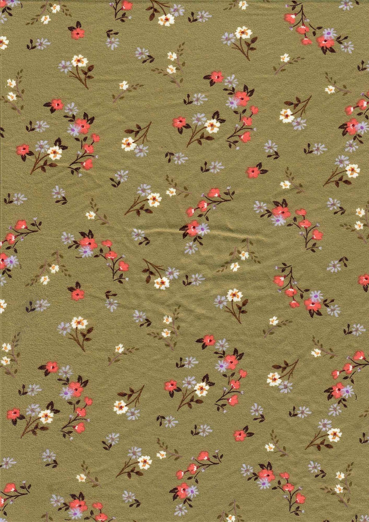 DTY Brushed Ditsy Flower Knit Lightweight Stretch Fabric, 58/60" Wide
