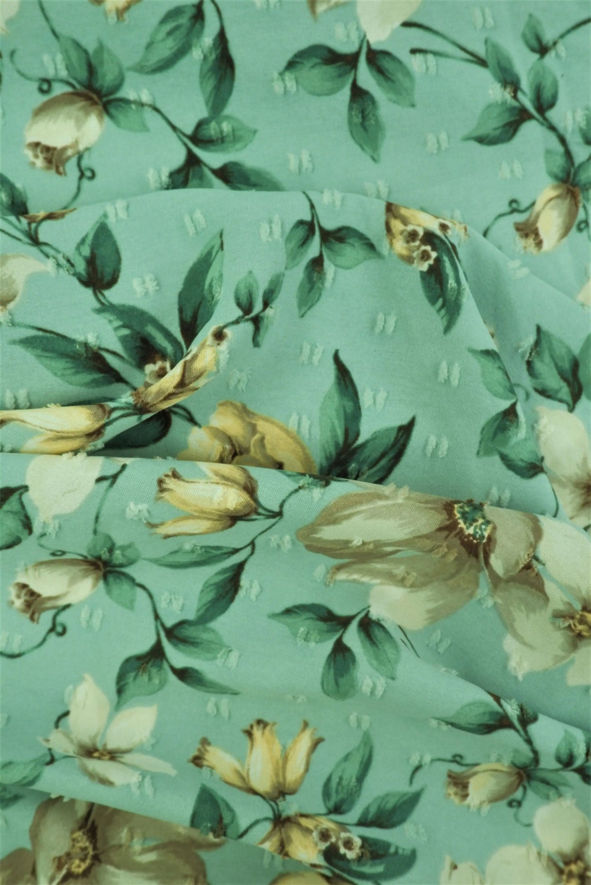 1 Yard CEY Airflow Swiss Dot Floral Fabric, 58/59'' Wide 100% Polyester