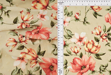 1 Yard CEY Airflow Swiss Dot Floral Fabric, 58/59'' Wide 100% Polyester