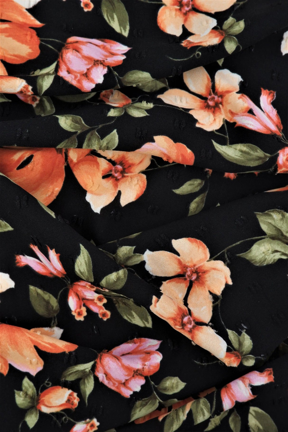 1 Yard CEY Airflow Swiss Dot Floral Fabric, 58/59? Wide 100% Polyester