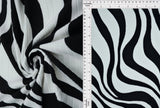 1 Yard Abstract Zebra 8x3 Yummy Rib Knit Fabric Soft Stretch 58 Inches Wide