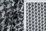 1 Yard Polyester Spandex 80 GSM Mesh Fabric Houndstooth Print Lightweight Stretch 54" Width