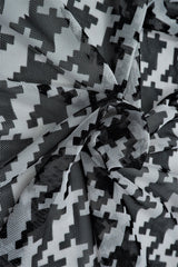 1 Yard Mesh Fabric Houndstooth Print Lightweight Stretch 54 Inches Wide