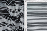 1 Yard Polyester Spandex 80 GSM Mesh Fabric Horizontal Stripe Print Lightweight Stretch 54" Width