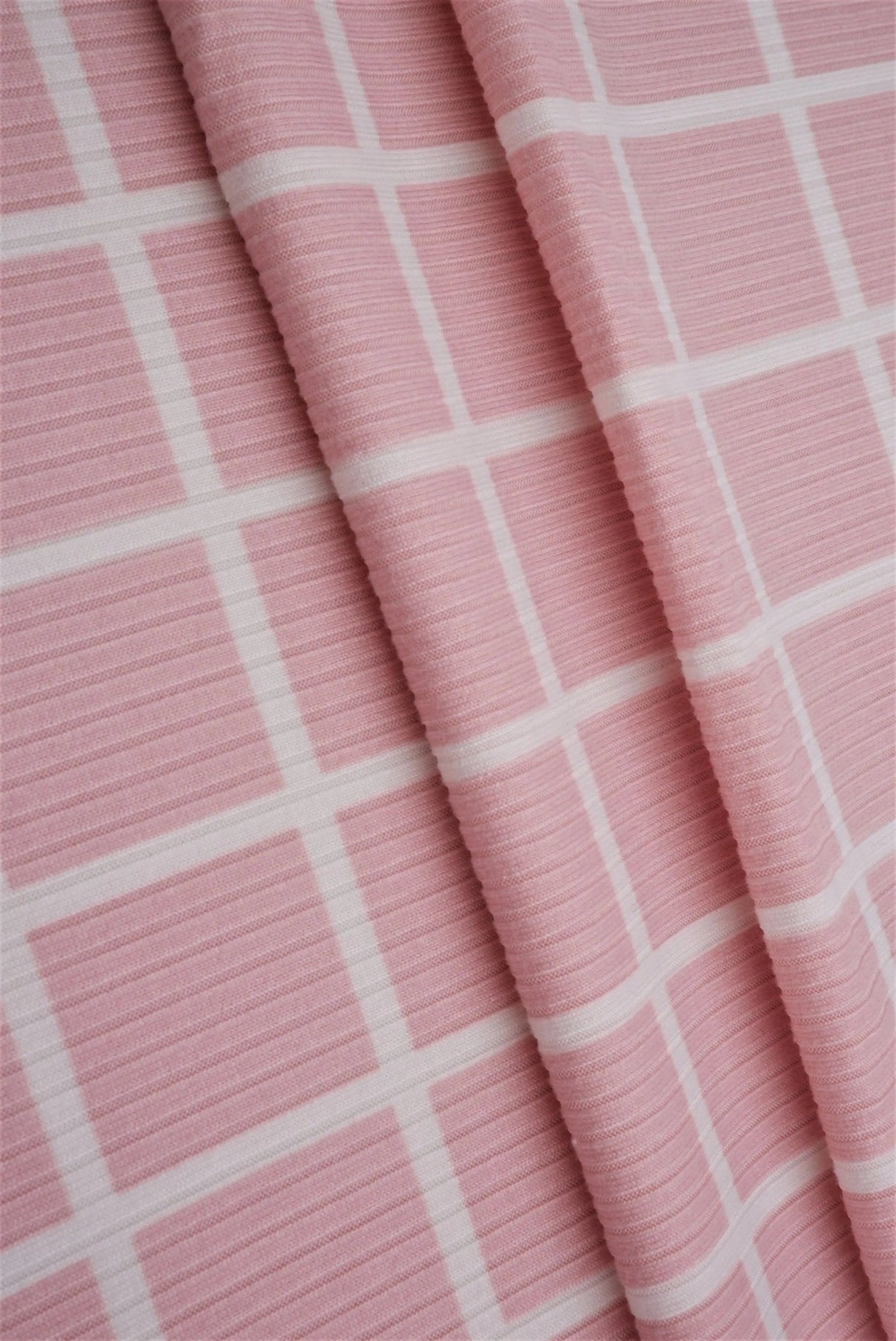 4x2 Yummy Rib Plaid Fabric Stretch Windowpane Knit, 58/60" Wide