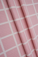 4x2 Yummy Rib Plaid Fabric Stretch Windowpane Knit, 58/60" Wide