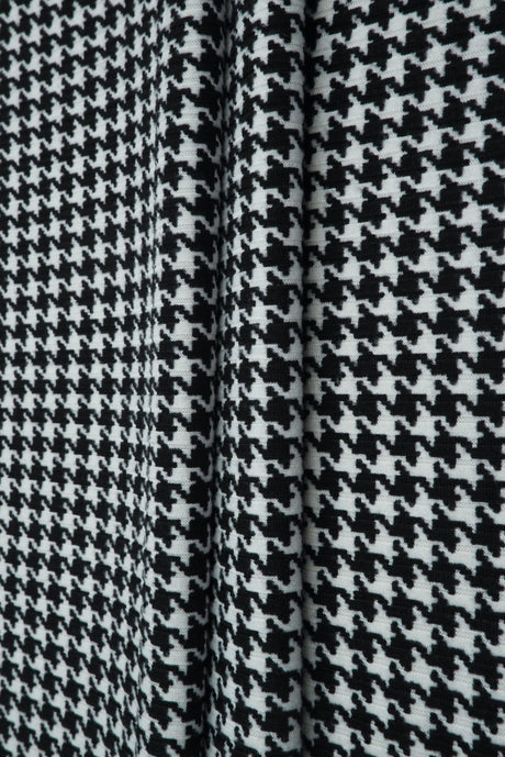 4×2 Yummy Rib Houndstooth Knit 96% Polyester, 58/60'' Width Soft Stretch Fabric for Apparel & DIY Projects