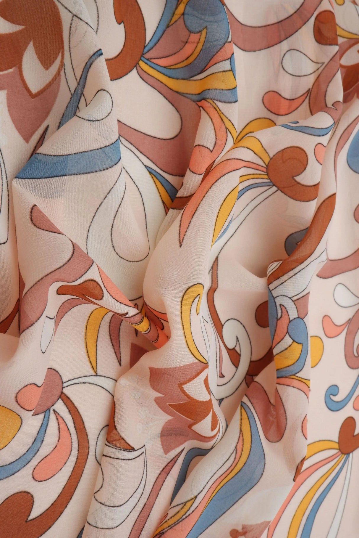 1 Yard Blush Aqua Cotton Chiffon 57/58? Wide Lightweight Semi Sheer Fabric