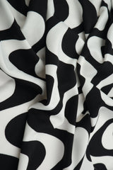 1 Yard DTY Brushed Knit Fabric Geometric Print Soft Stretch 58 Inches Wide